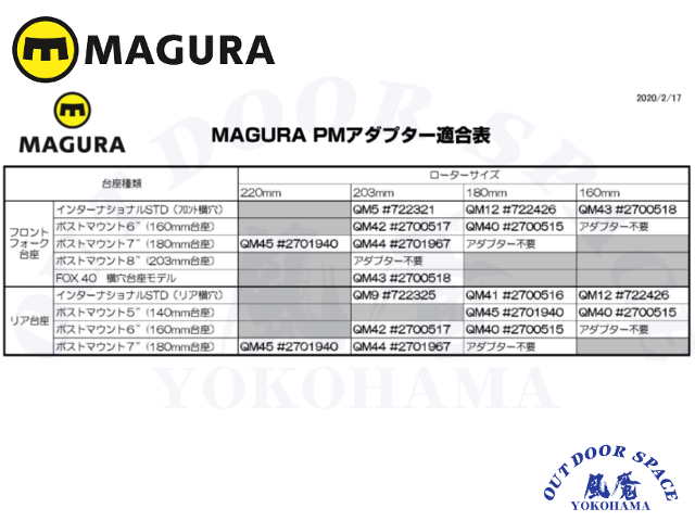 MAGURA マグラ [ Quick Mount Adapter ] ディスクブレーキ・キャリパーアダプター 【風魔横浜】 BIKE-ONLINE